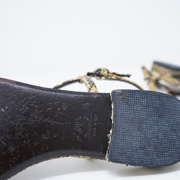 Bottega Veneta Snakeskin Animal Print Strap Sandals Size 38.5 - Picture 9 of 9